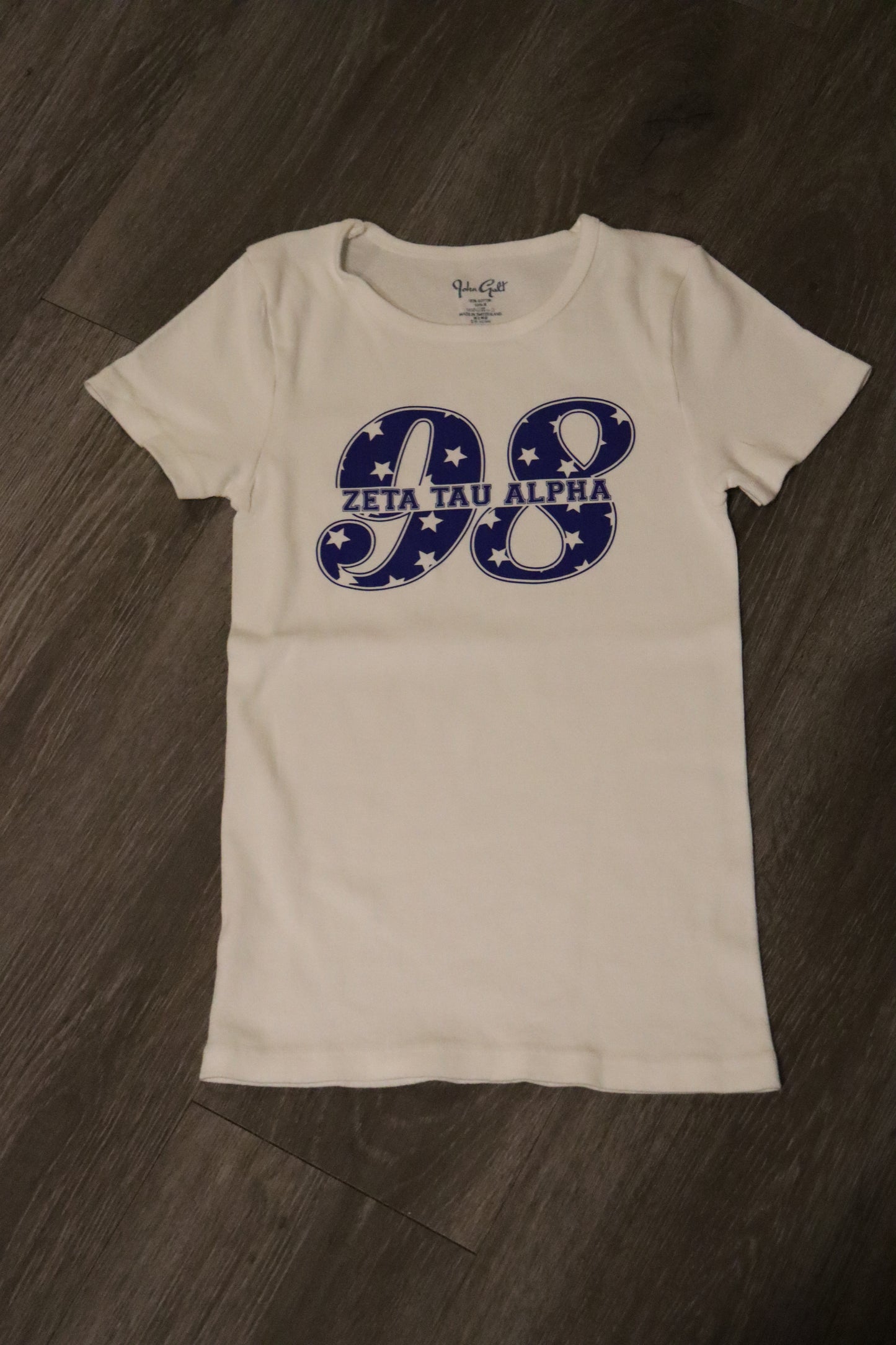 Brandy Melville Zelly Long Top - Cream and Navy Zeta 98 Shirt
