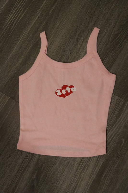 Pink Zeta Heart Tank Top